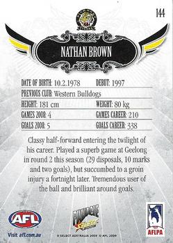 2009 Select AFL Pinnacle #144 Nathan Brown Back